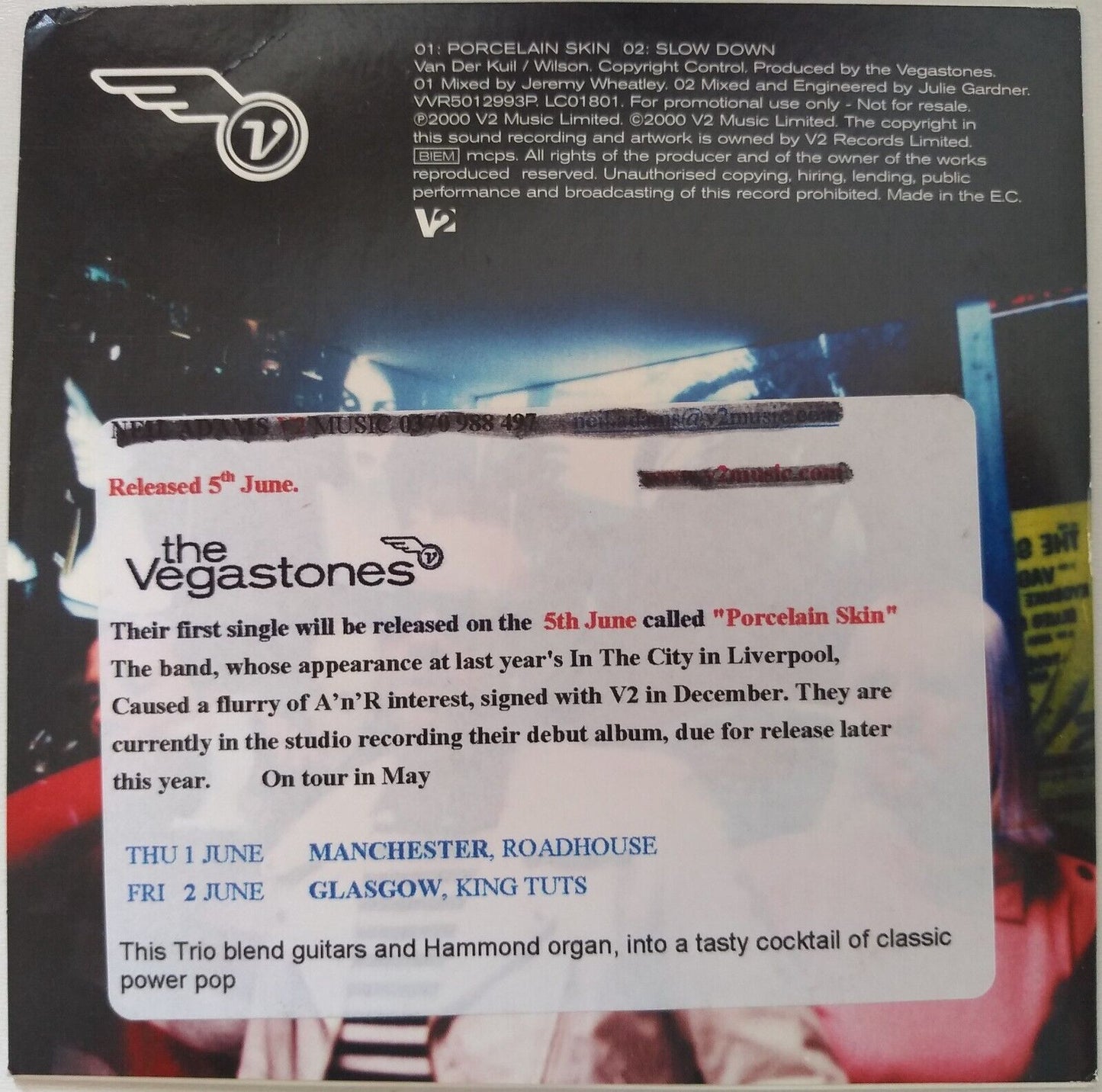 The Vegastones - Porcelain Skin (2000) DJ CD single promo