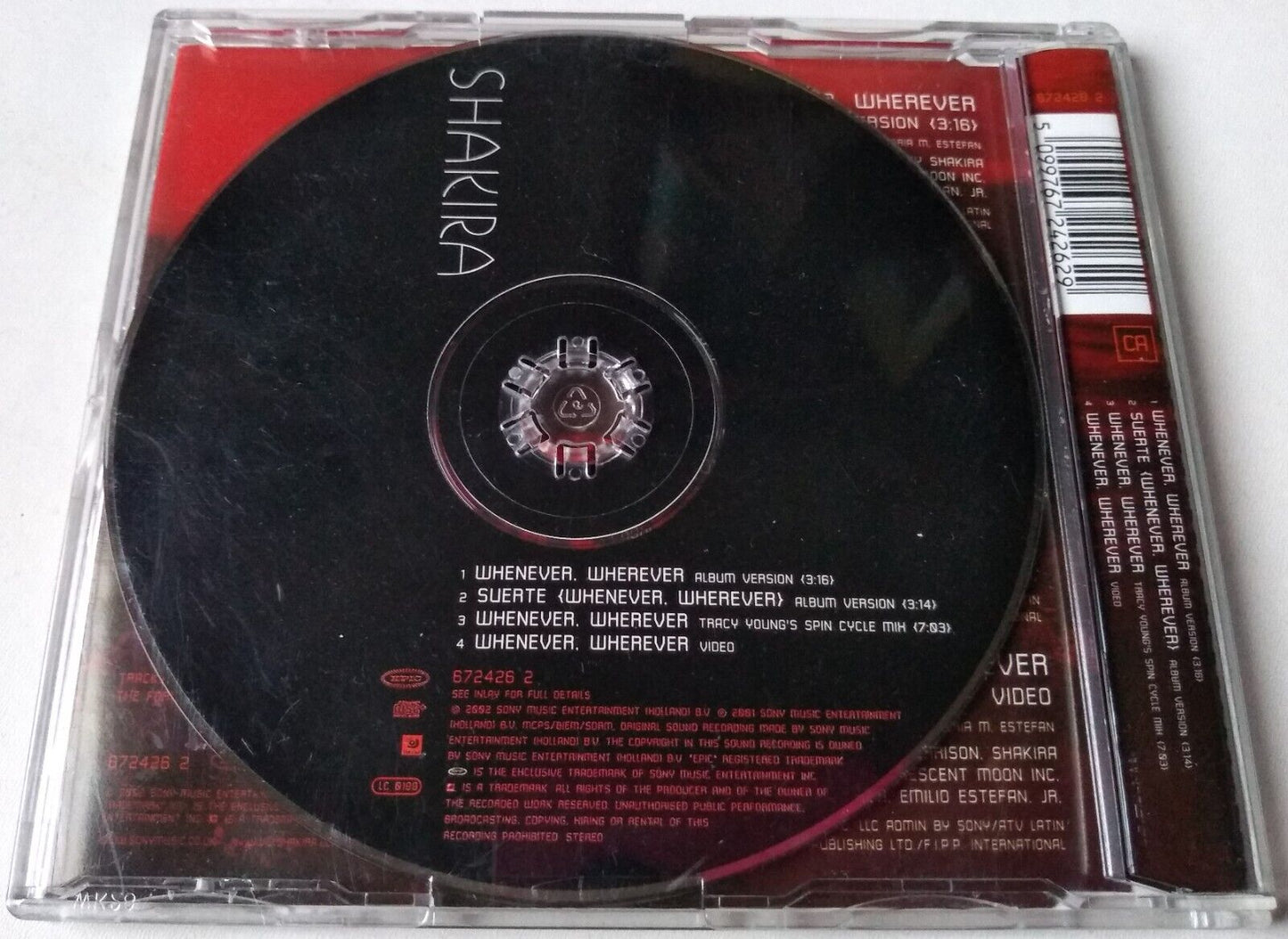 Shakira ‎– Whenever, Wherever (2002) CD single