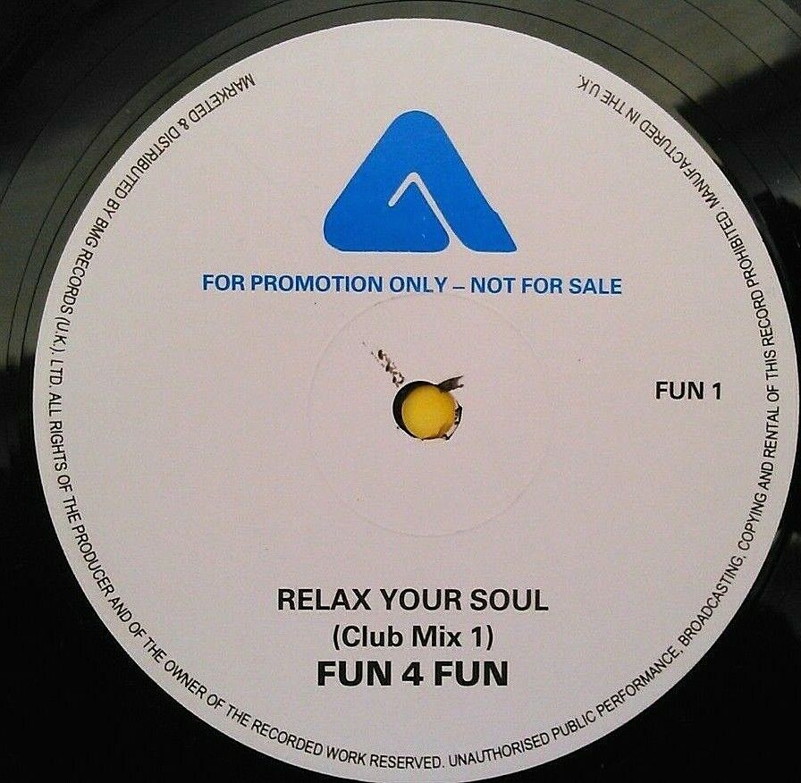 Fun 4 Fun - Relax Your Soul (Arista, 1990) 12" vinyl single VG/VG promo