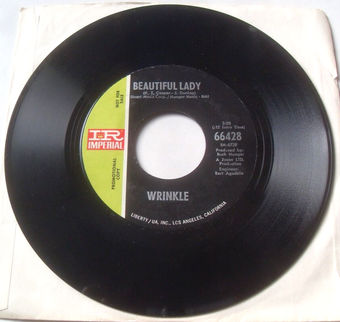 Wrinkle - Mother / Beautiful Lady (Imperial) US 7" vinyl single promo