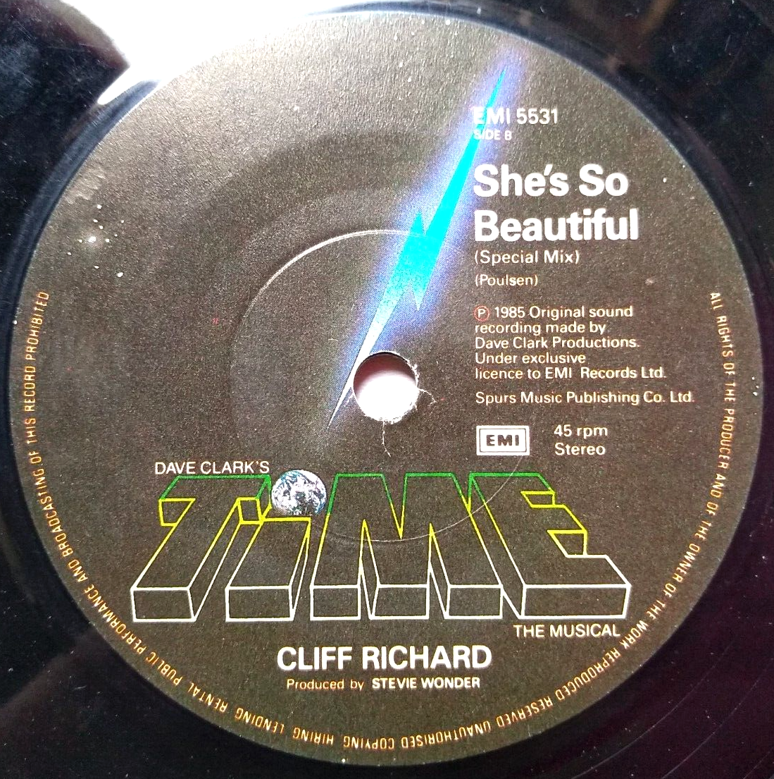 Cliff Richard – She's So Beautiful (EMI 1985) 7" vinyl single VG/-