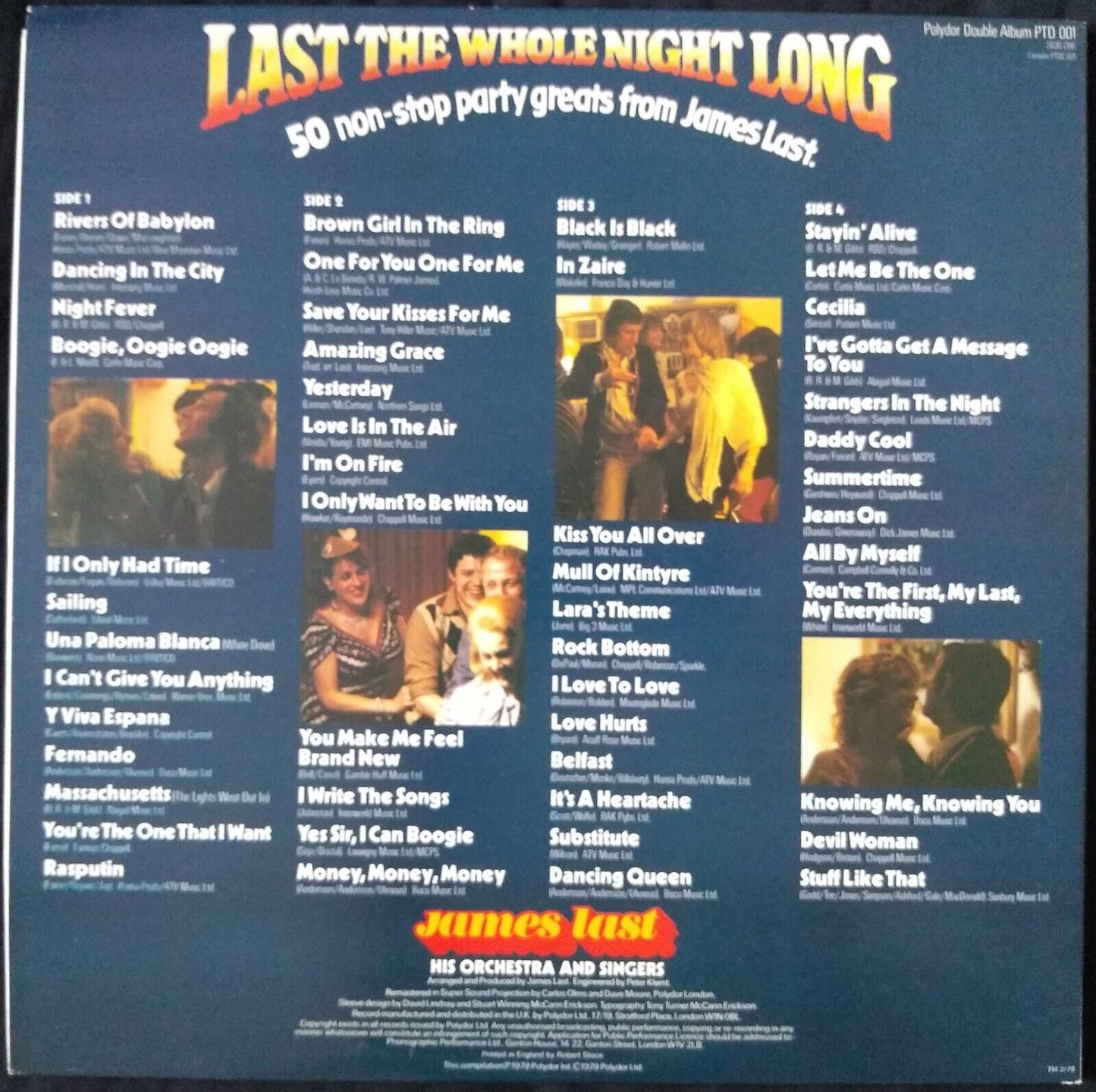 James Last - Last The Whole Night Long (Polydor 1979) 2x12" vinyl LP G/fold VG