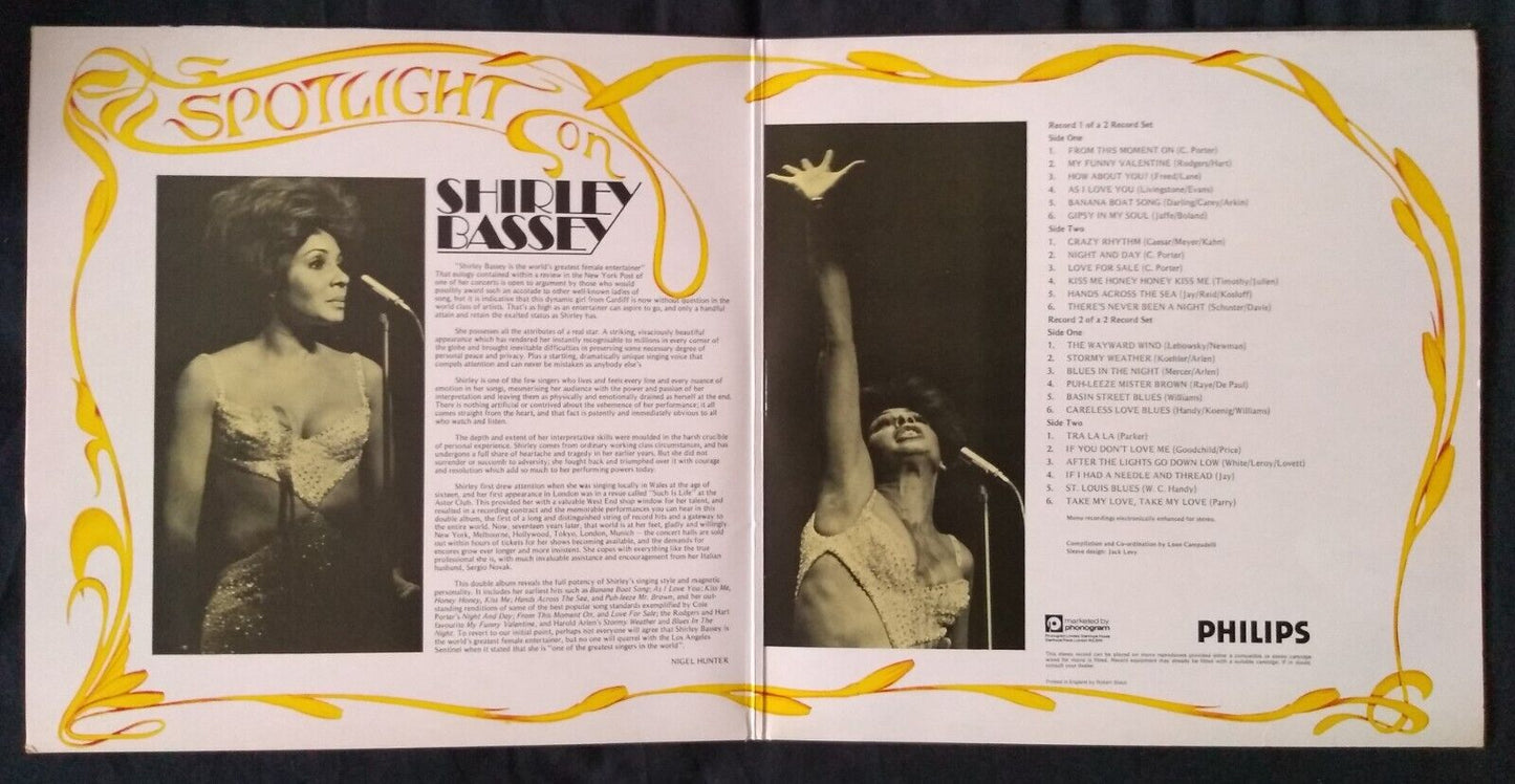 Shirley Bassey - Spotlight On Shirley Bassey (Philips) 2x12" vinyl LP VG/VG