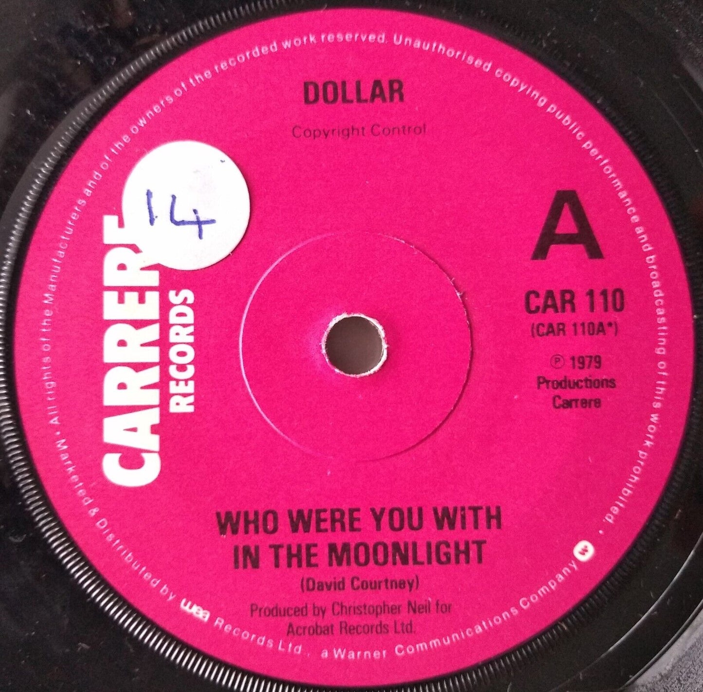 Dollar – Who Were You With In The Moonlight (Carrere 1979) 7" vinyl single VG/-