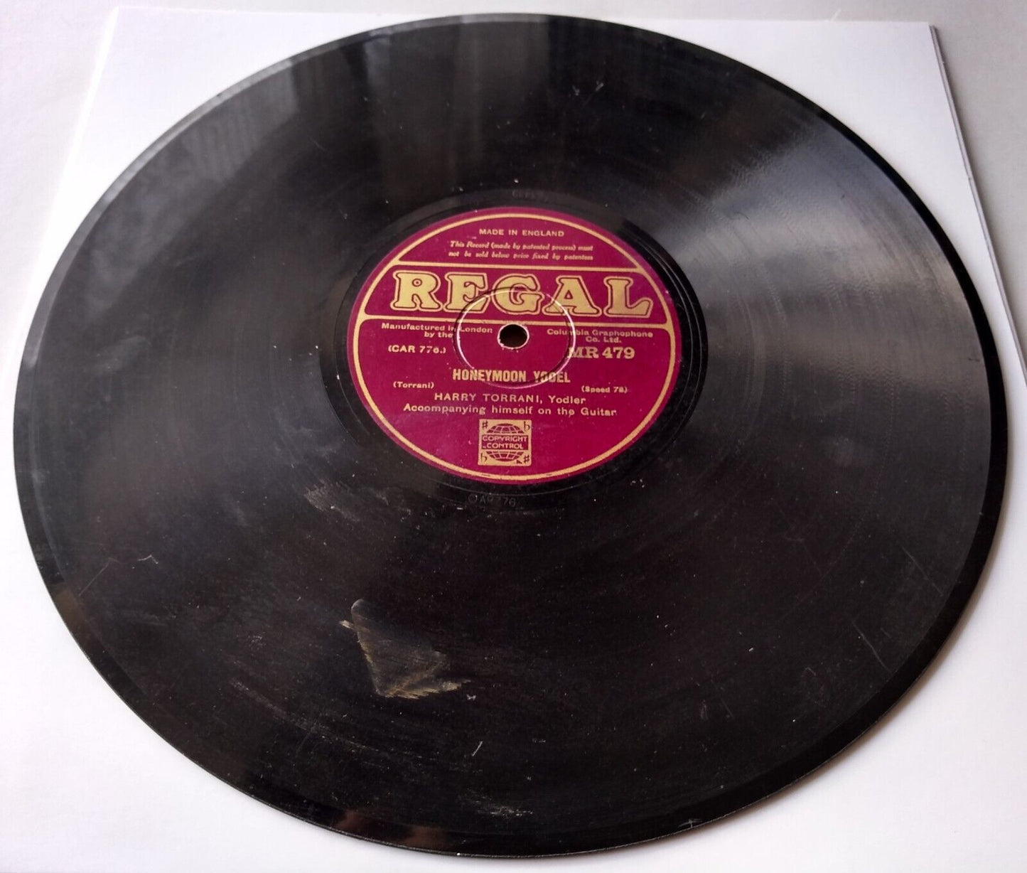 Harry Torrani – Happy And Free Yodel (Regal 1932) 10" shellac VG/-