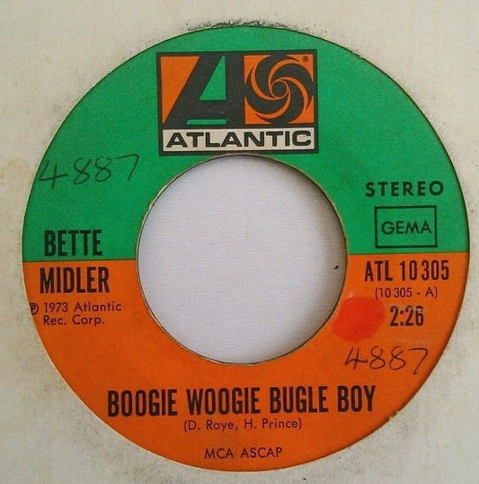 Bette Midler - Boogie Woogie Bugle Boy (Atlantic, 1973) 7" vinyl single G+/-