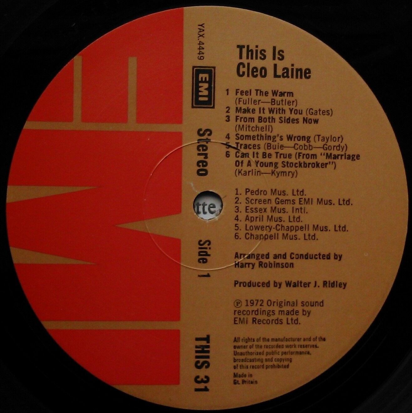 Cleo Laine ‎– This Is Cleo Laine (EMI, 1981) 12" vinyl LP VG/VG