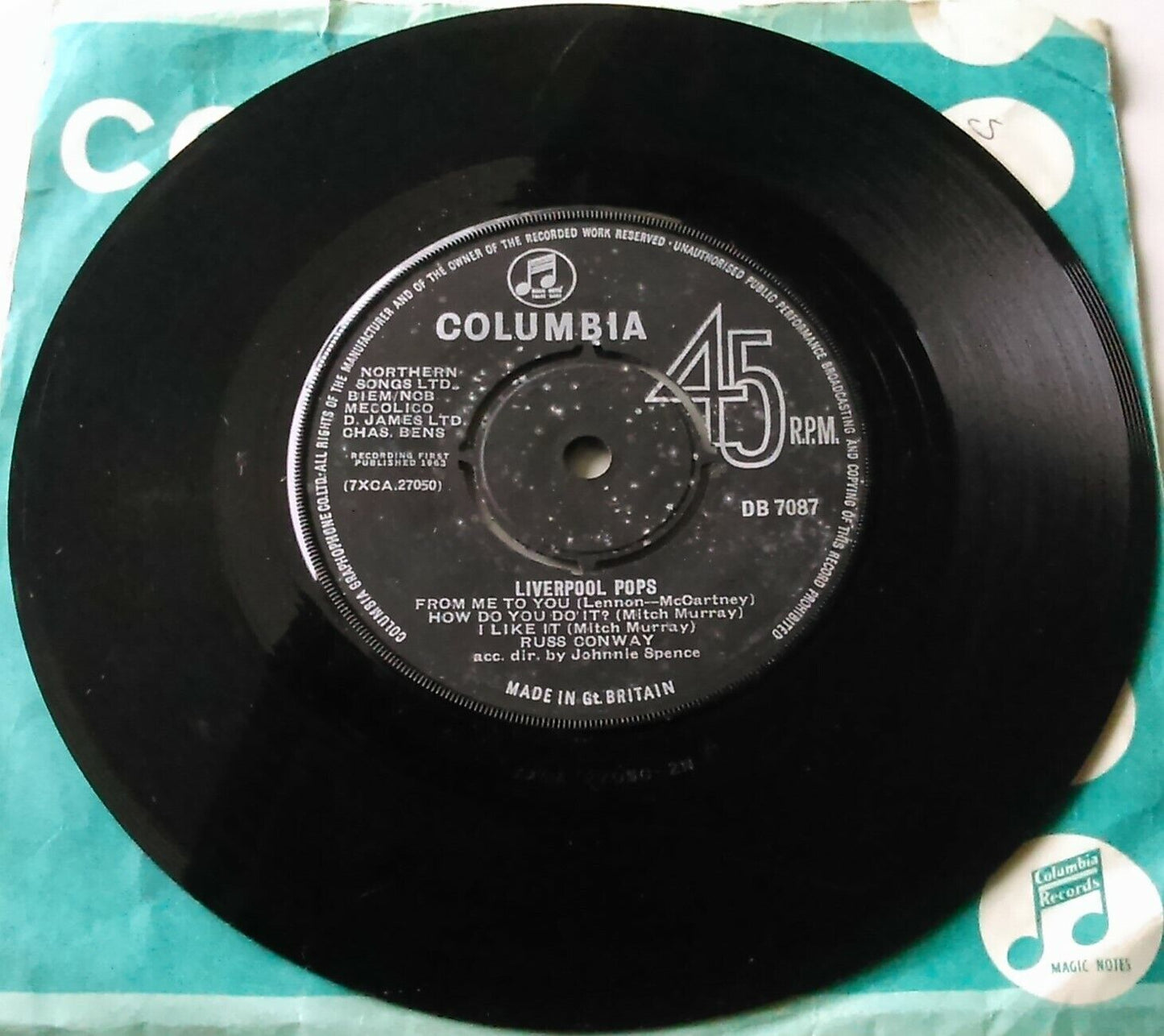 Russ Conway – Liverpool Pops (Columbia, 1963) 7" vinyl single VG/VG Beatles