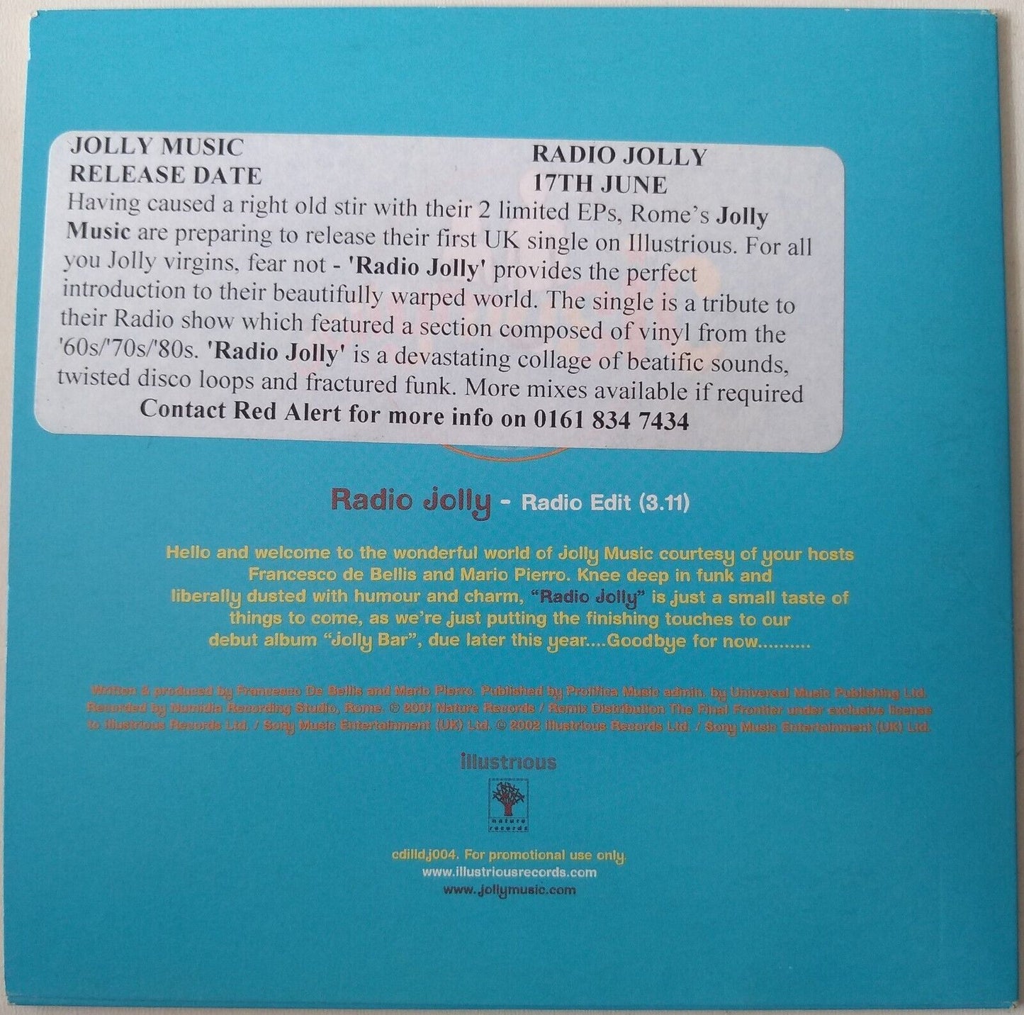 Jollymusic – Radio Jolly (2002) CD single promo