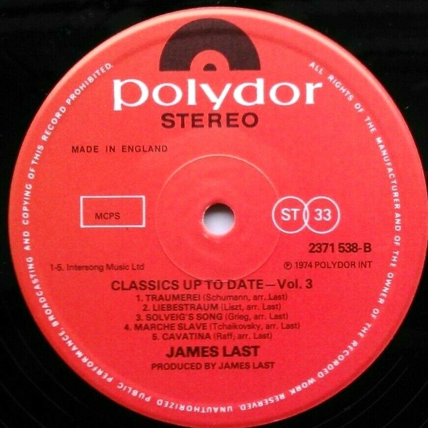 James Last – Classics Up To Date Vol. 3 (Polydor, 1974) 12" vinyl LP EX/VG