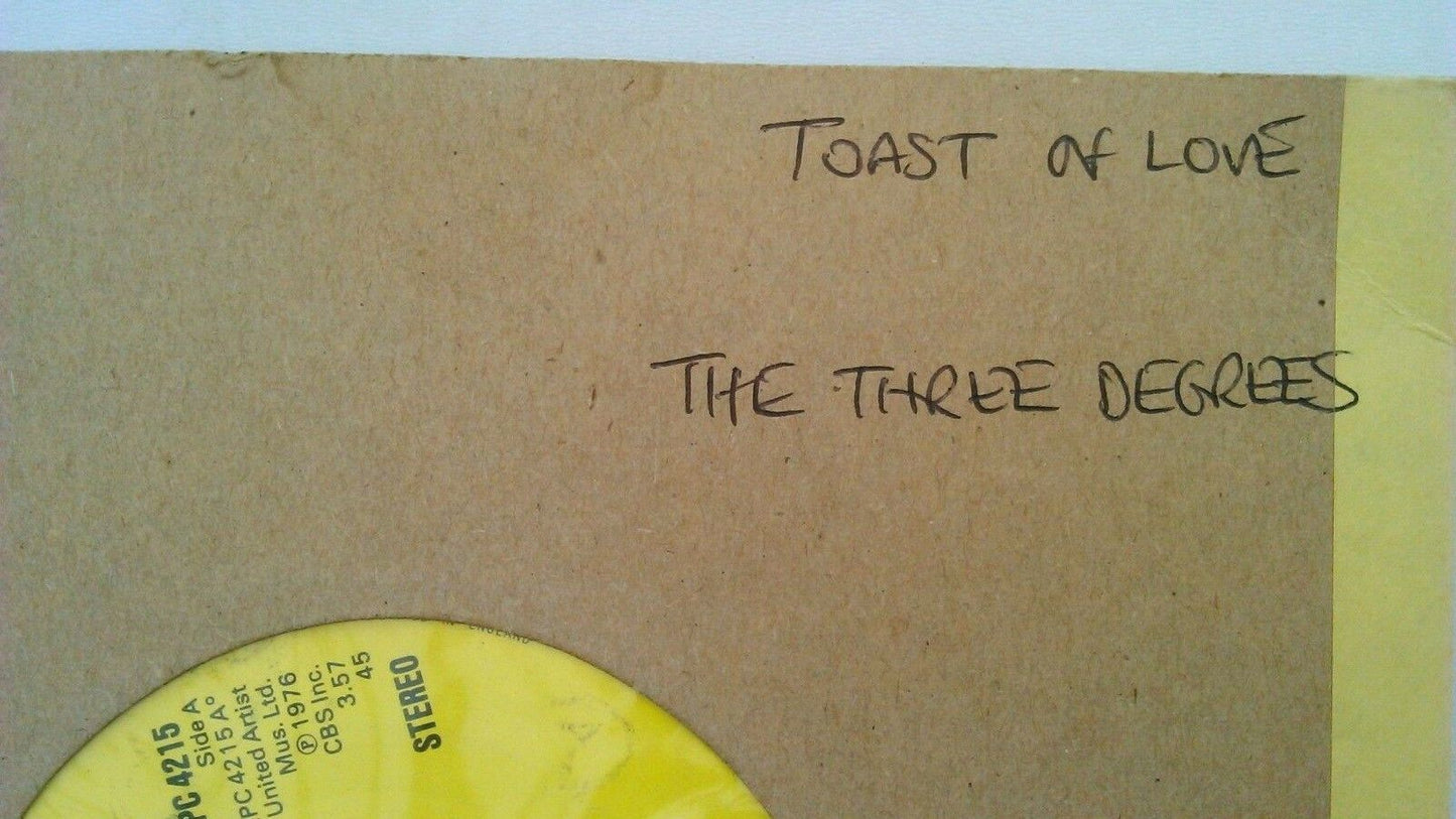 The Three Degrees – Toast Of Love (Epic, 1976) 7" vinyl single VG/-