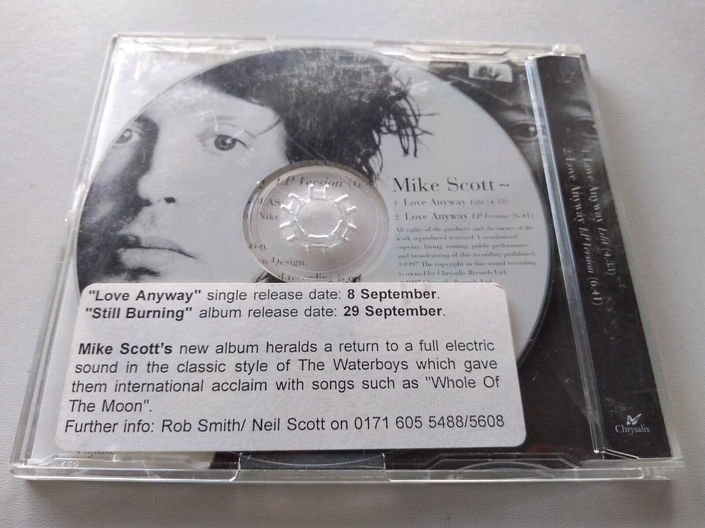 Mike Scott - Love Anyway (1997) 2 track promo CD single