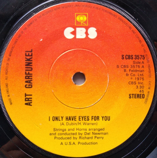 Art Garfunkel - I Only Have Eyes For You (CBS 1975) 7" vinyl single VG/-