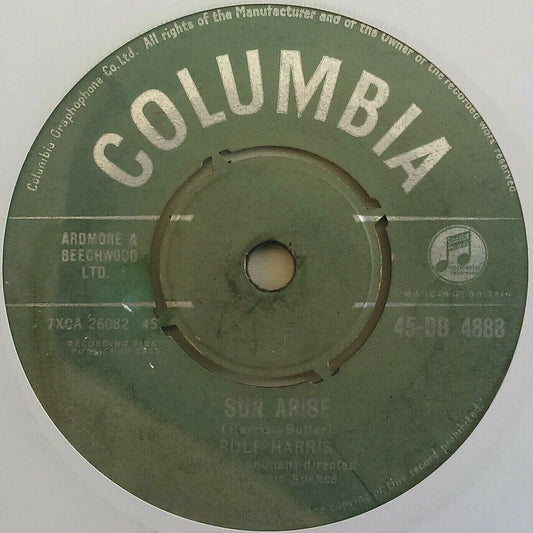 Rolf Harris - Sun Arise (Columbia, 1962) 7" vinyl single VG/- faded labels