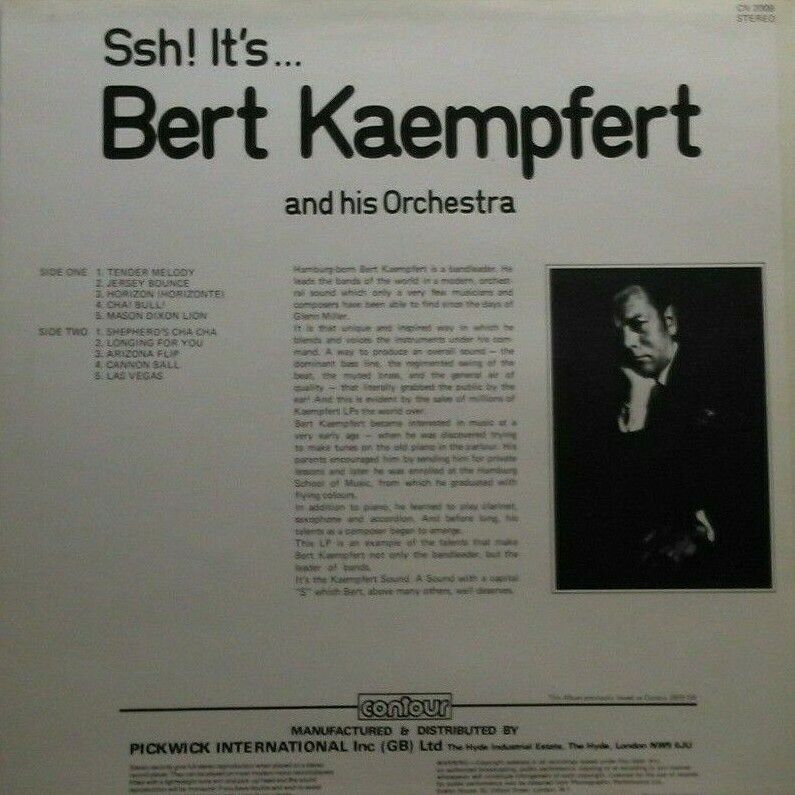 Ssh! It's... Bert Kaempfert And His Orchestra (1967) 12" vinyl LP VG/VG RE