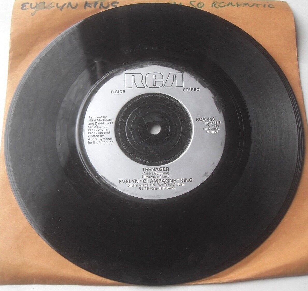 Evelyn "Champagne" King – I'm So Romantic (RCA, 1984) 7" vinyl single VG/-