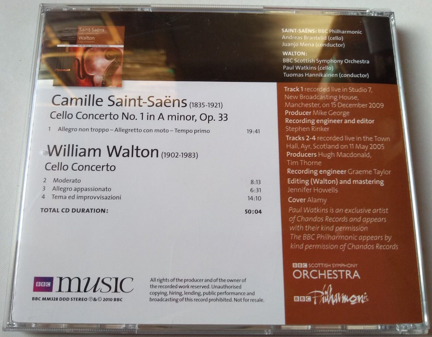 Saint-Saens & Walton - Cello Concertos (2010) CD album