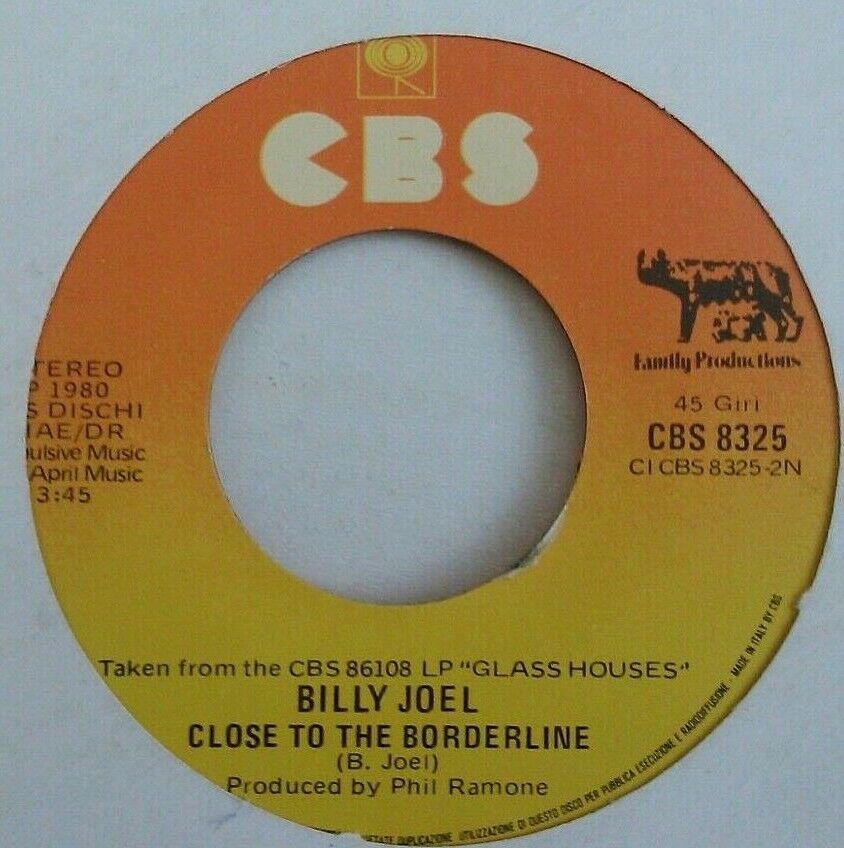 Billy Joel - All For Leyna (CBS, 1980) 7" vinyl single VG/- Italy jukebox centre