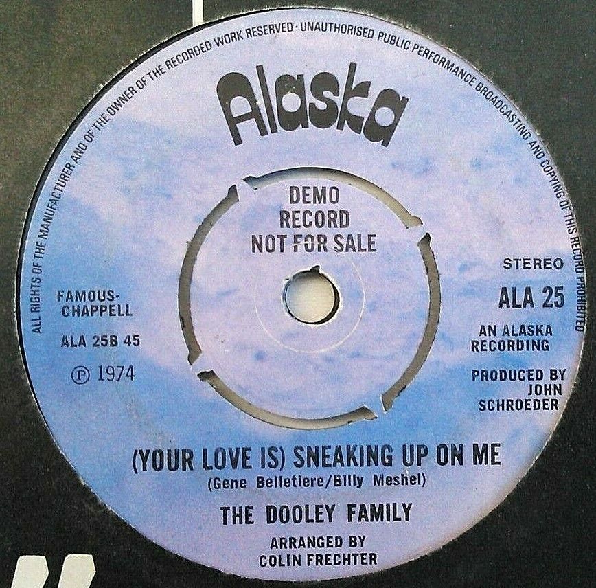 The Dooley Family - Sha La La Lullaby  (Alaska, 1974) 7" vinyl single VG/- promo