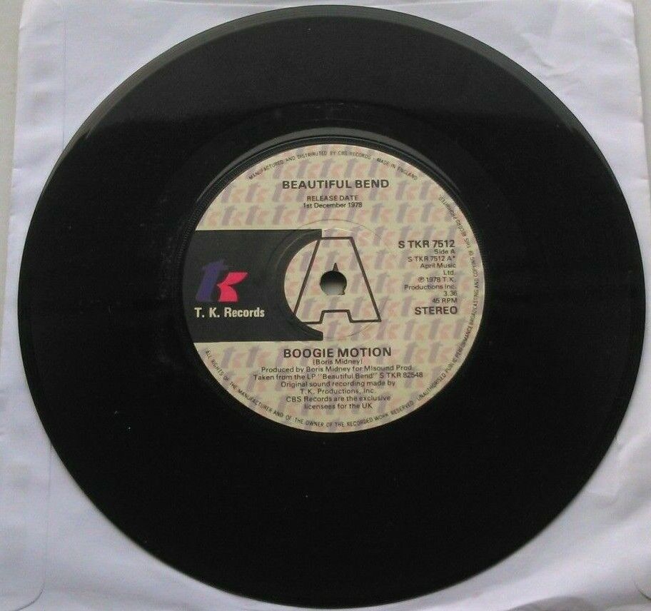 Beautiful Bend - Boogie Motion (TK, 1978) 7" vinyl single VG/- promo