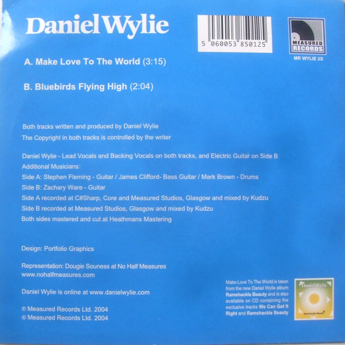 Daniel Wylie - Make Love To The World (Measured, 2004) 7" vinyl single VG/VG