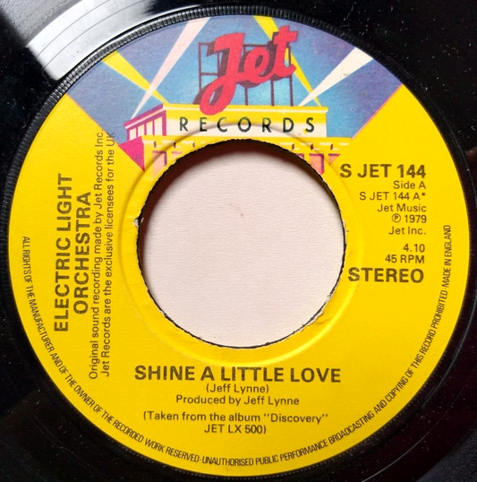 Electric Light Orchestra - Shine A Little Love (Jet 1979) 7" vinyl single VG/- jukebox centre