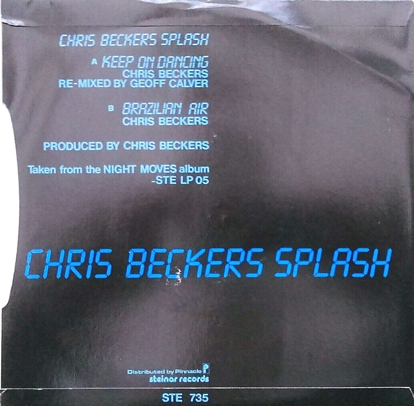 Chris Beckers Splash – Keep On Dancing (1984) 7" vinyl P/S single VG/VG