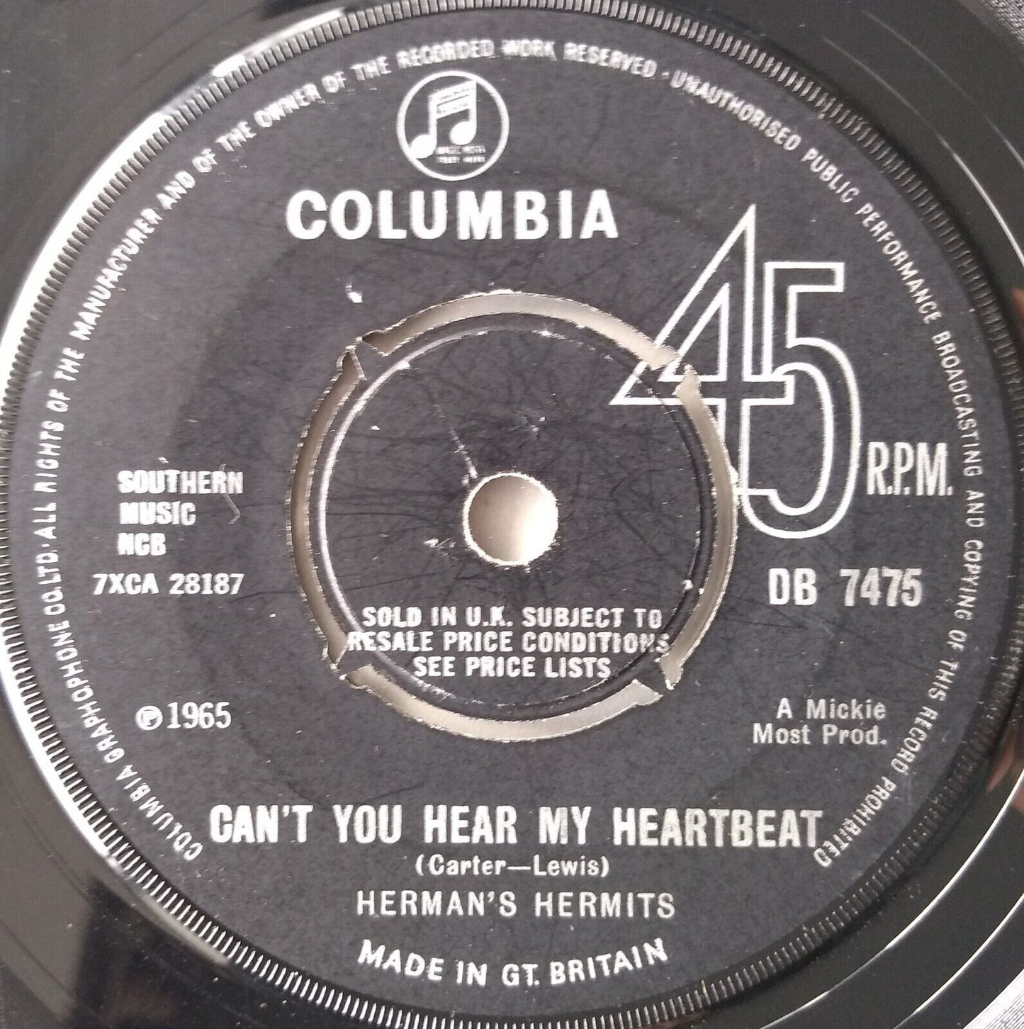 Herman's Hermits - Silhouettes (Columbia 1965) 7" vinyl single VG/-