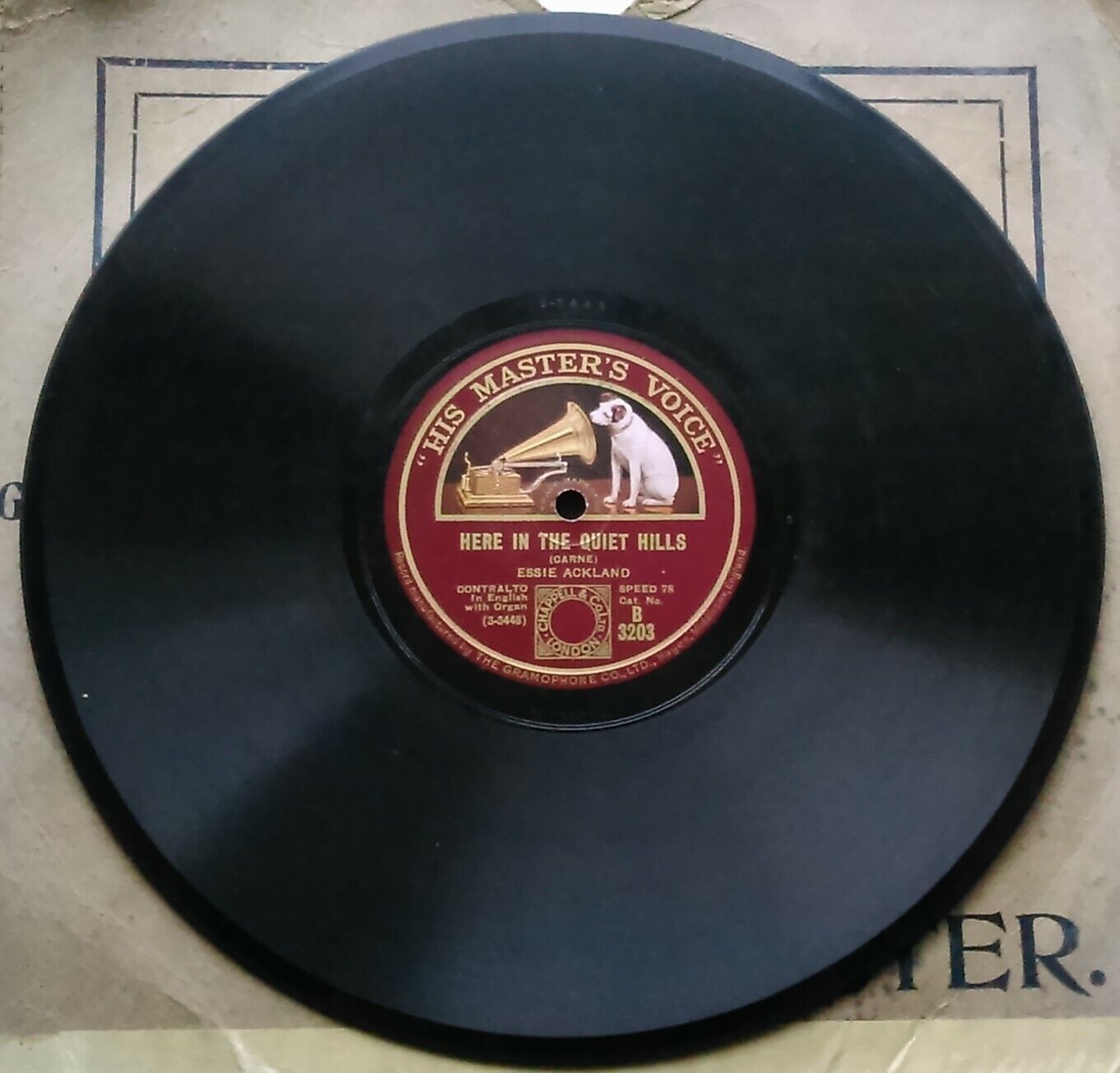 Essie Ackland – Here In The Quiet Hills (HMV, 1929) 10" shellac VG/G+