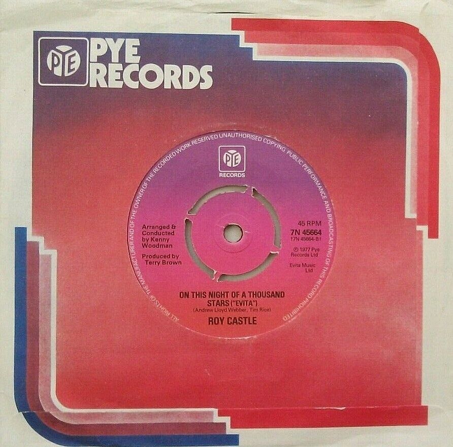 Roy Castle - Don't Cry For Me Argentina (Pye, 1977) 7" vinyl single VG/VG