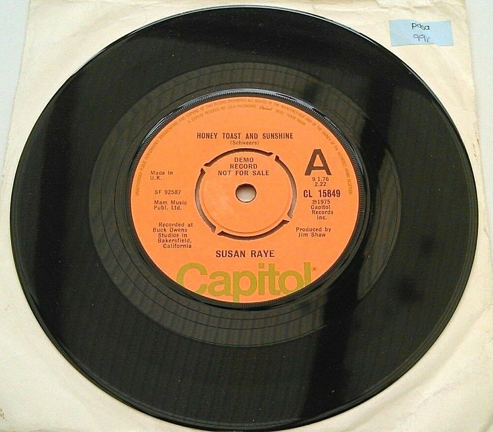 Susan Raye - Honey Toast And Sunshine (Capitol,1976) 7" vinyl single VG/VG promo