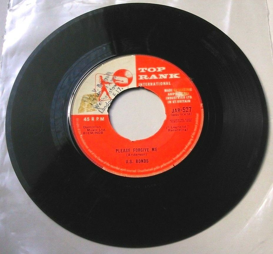 U.S. Bonds - New Orleans (Top Rank, 1960) 7" vinyl single G/- jukebox centre