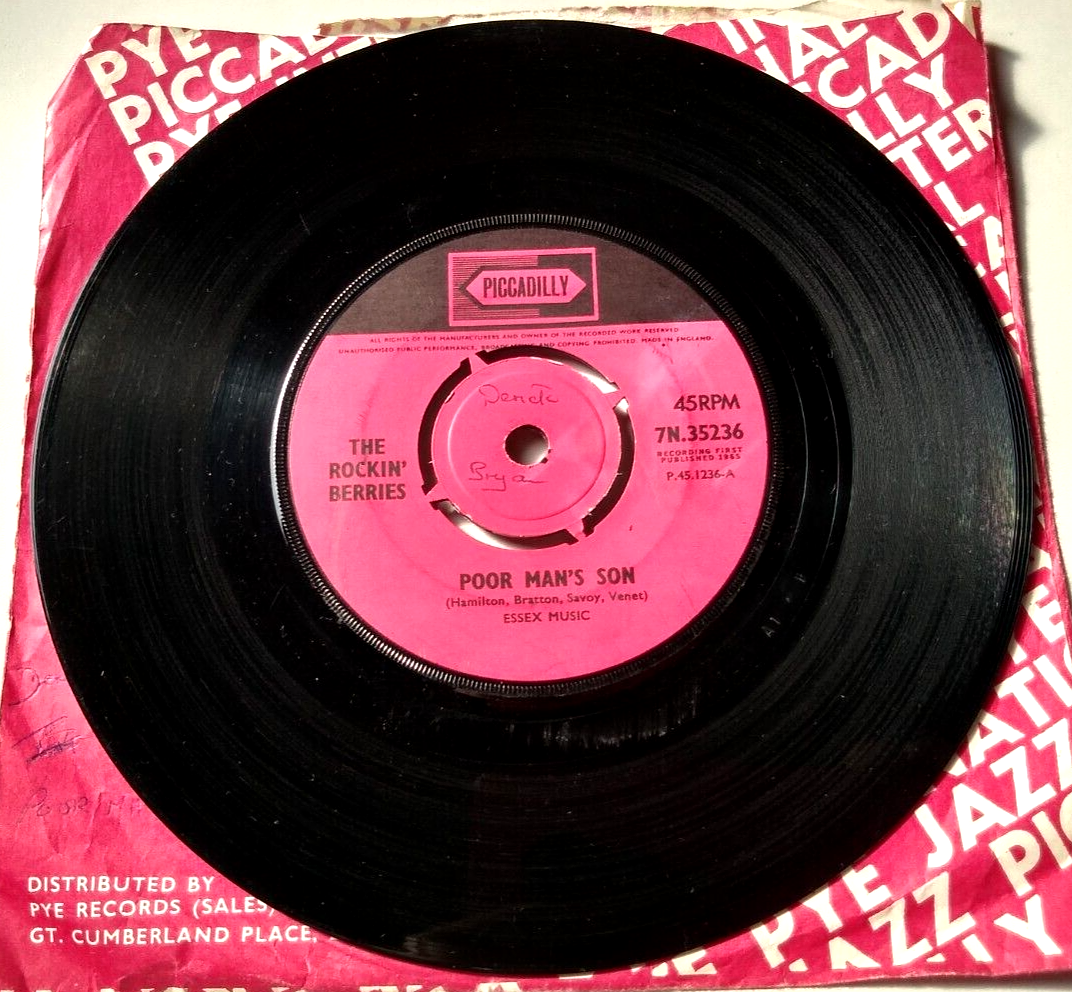 The Rockin' Berries – Poor Man's Son (Piccadilly, 1965) 7" vinyl single VG/-