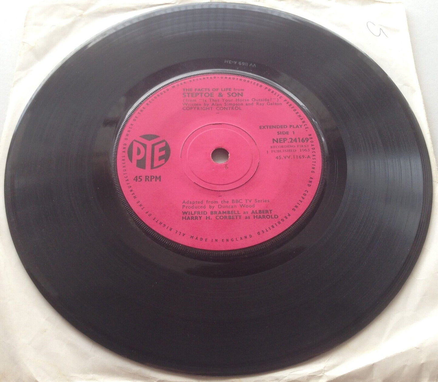 Wilfrid Brambell Harry Corbett - The Facts Of Life From Steptoe & Son VG 7" 1963