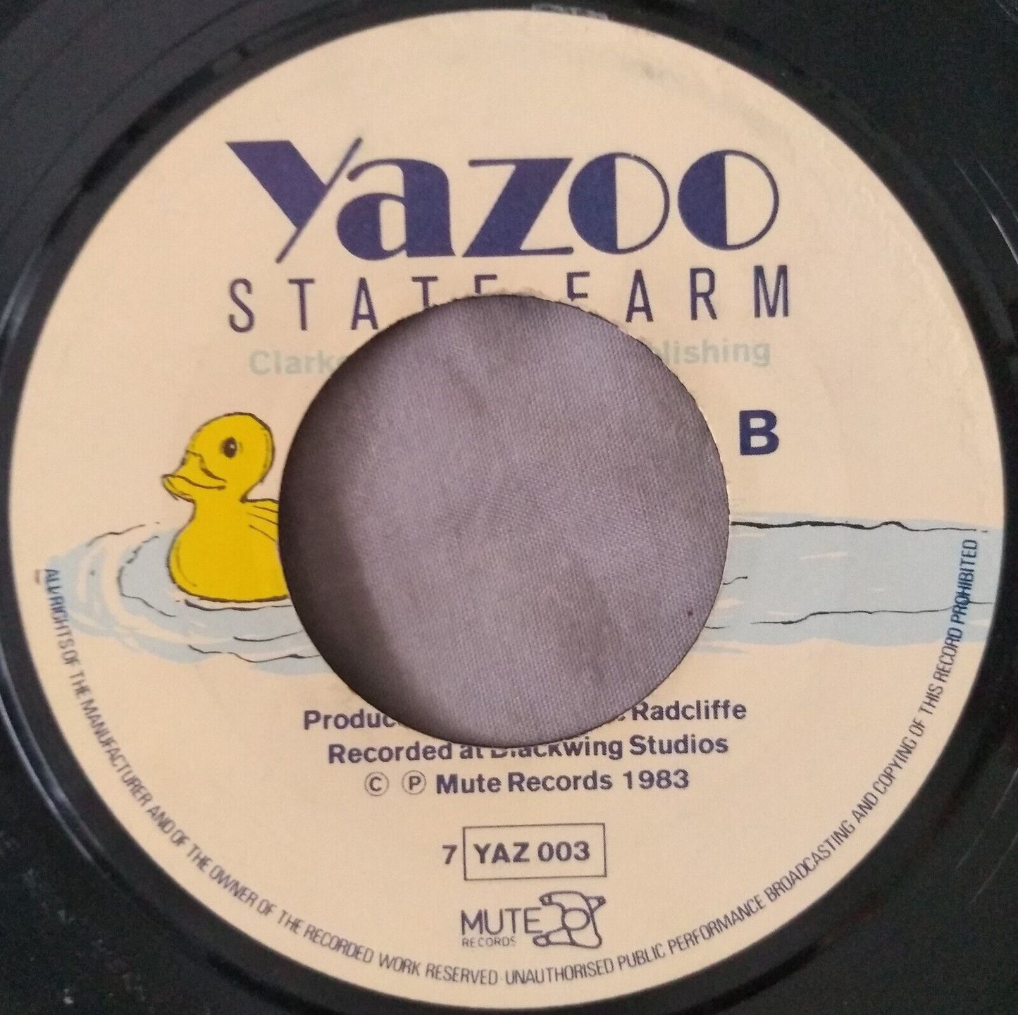 Yazoo - Nobody's Diary (Mute 1983) 7" vinyl single VG/- jukebox centre