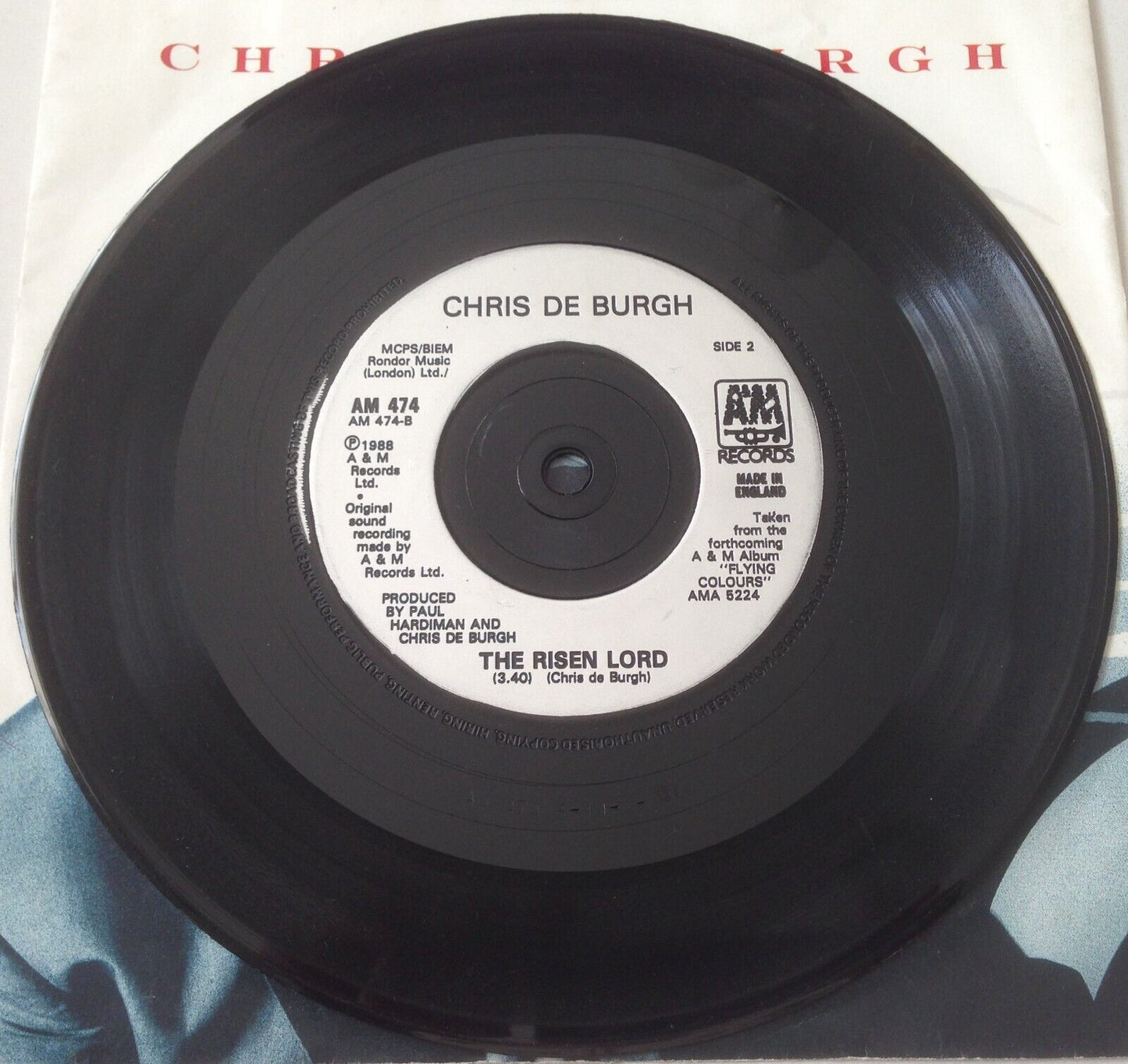 Chris de Burgh - Missing You (A&M, 1988) 7" vinyl single VG/-