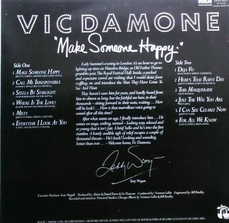 Vic Damone – Make Someone Happy (RCA, 1981) 12" vinyl LP VG/VG