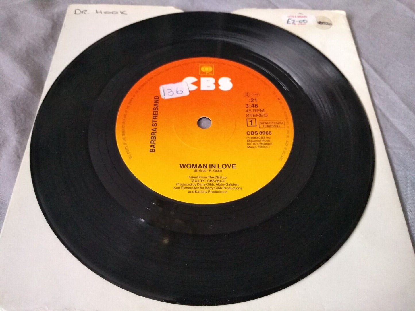 Barbra Streisand - Woman In Love (CBS 1980) 7" vinyl single VG/-