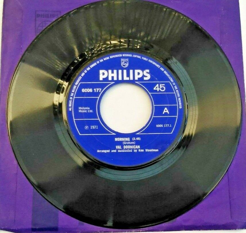 Val Doonican – Morning (Philips, 1971) 7" vinyl single VG/G+ jukebox centre