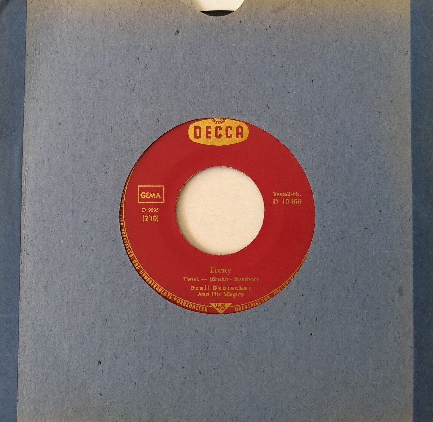 Drafi Deutscher ‎– Teeny (Decca 1963) 7" vinyl single VG/- German import