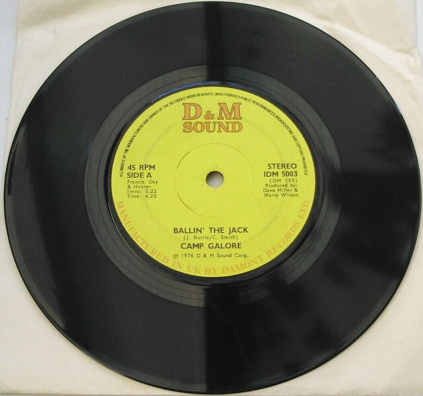 Camp Galore - Ballin' The Jack (D&M, 1976) 7" vinyl single VG/-