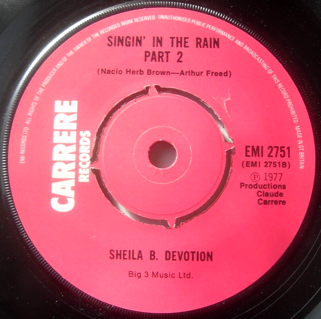 Sheila B. Devotion - Singin' In The Rain (Carrere, 1977) 7" vinyl single VG/-