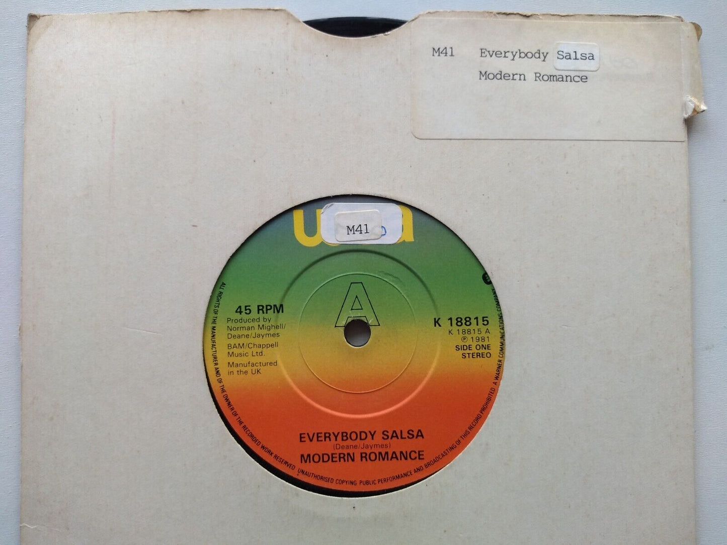 Modern Romance - Everybody Salsa (WEA 1981) 7" vinyl single VG/-