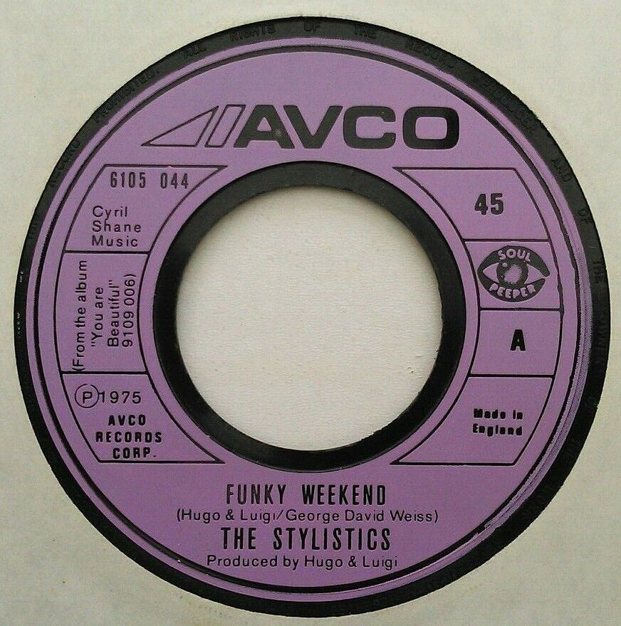 The Stylistics - Funky Weekend (Avco, 1976) 7" vinyl single VG/- jukebox