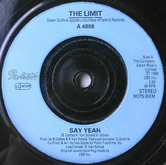 The Limit – Say Yeah (Portrait, 1984) 7" vinyl single VG/-