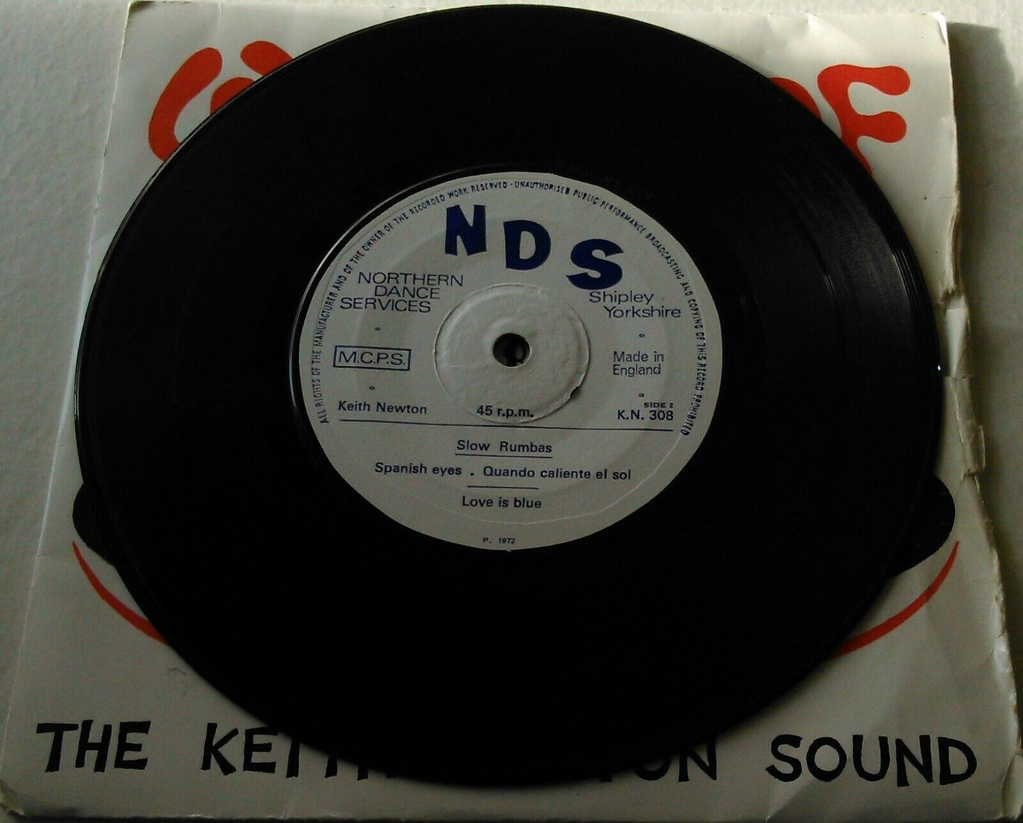 The Keith Newton Sound – Wheel Of Fortune (NDS, 1972) 7" vinyl EP VG/VG