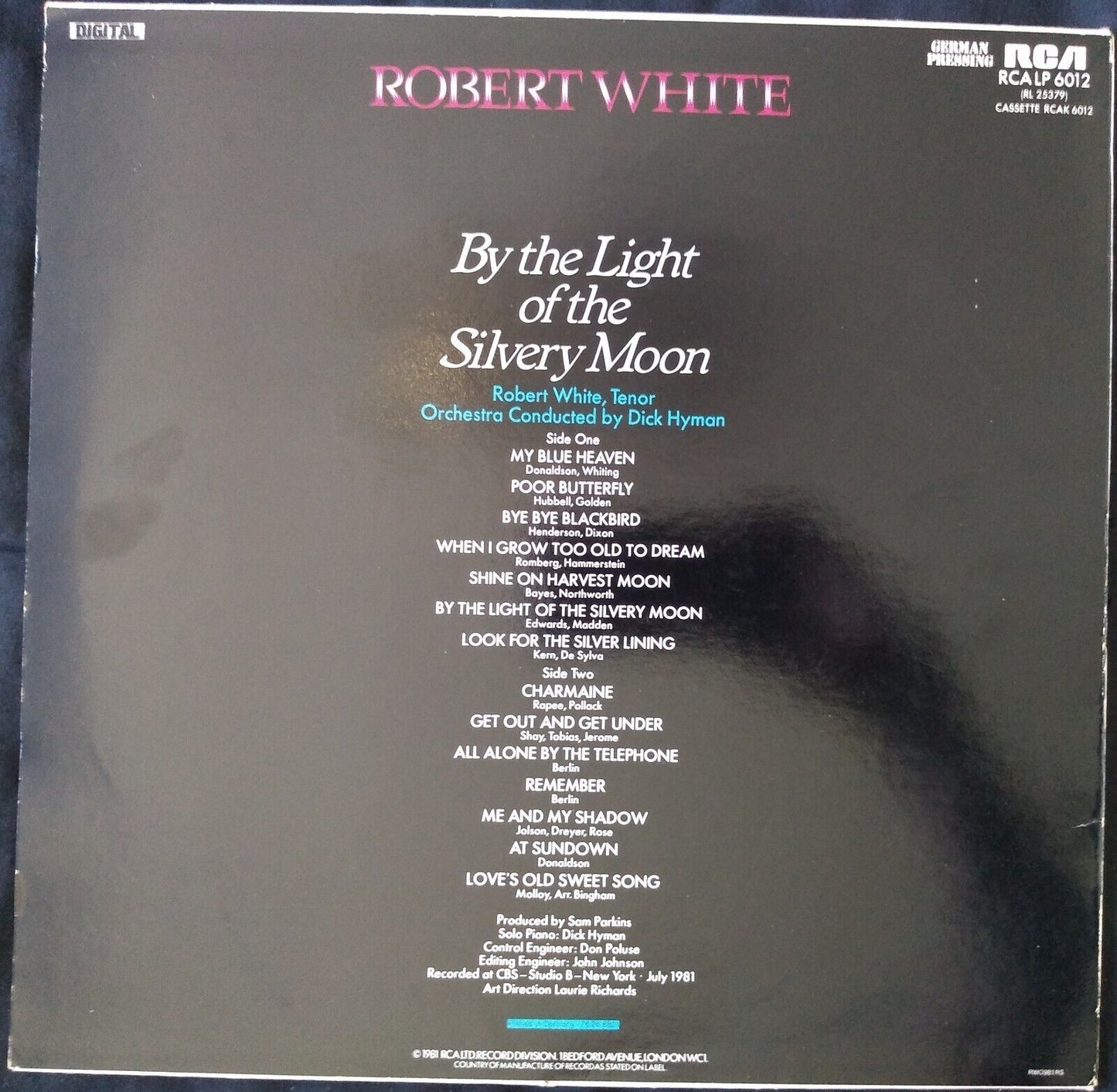 Robert White – By The Light Of The Silvery Moon (RCA 1981) 12" vinyl LP VG/VG