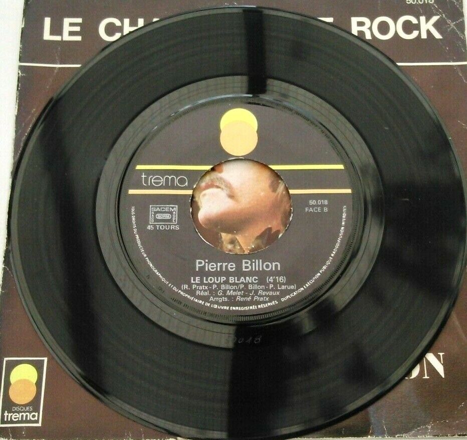 Pierre Billon - Le Chanteur De Rock (Trema, 1974) 7" vinyl P/S single VG/VG