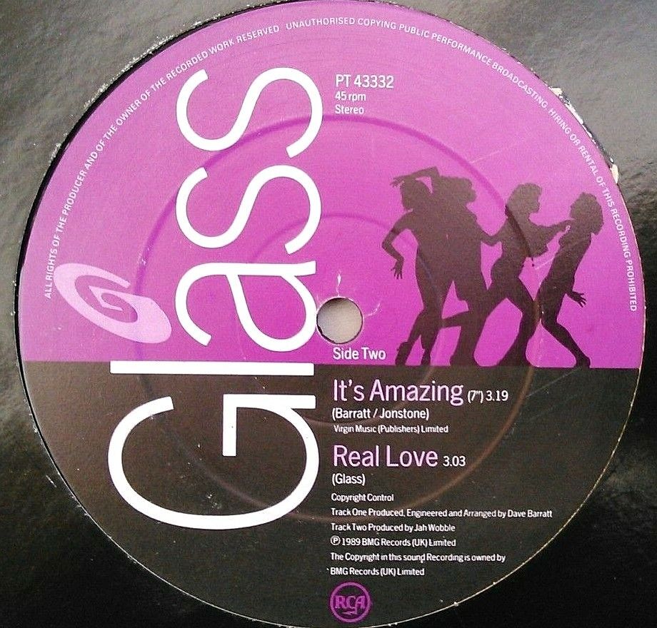 Glass - It's Amazing (RCA, 1989) 12" vinyl single VG/VG