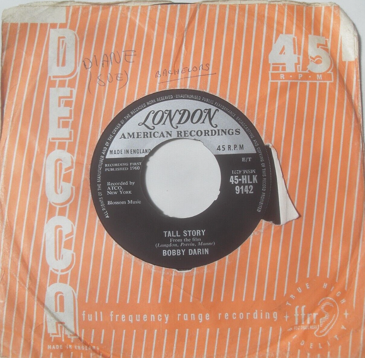 Bobby Darin - Bill Bailey Won't You Please Come Home (1960) 7" vinyl jukebox VG